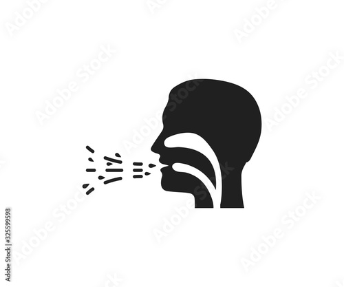 Common cold, cough, flu icon. Vector illustration, flat design.
