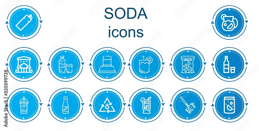 Editable 14 soda icons for web and mobile Editable 14 soda icons for web and mobile