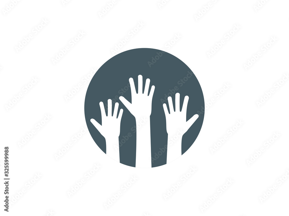 Charity, hand, volunteer icon. Vector illustration, flat design. Charity, hand, volunteer icon. Vector illustration, flat design.