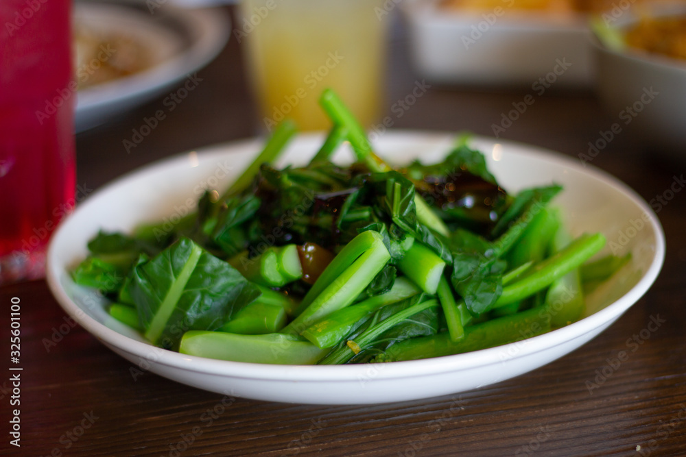 Steamed greens with oyster sauce Steamed greens with oyster sauce