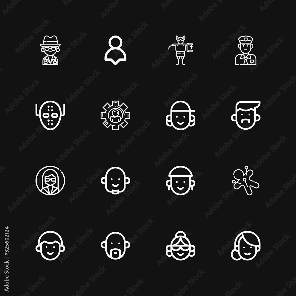 Editable 16 avatar icons for web and mobile Editable 16 avatar icons for web and mobile