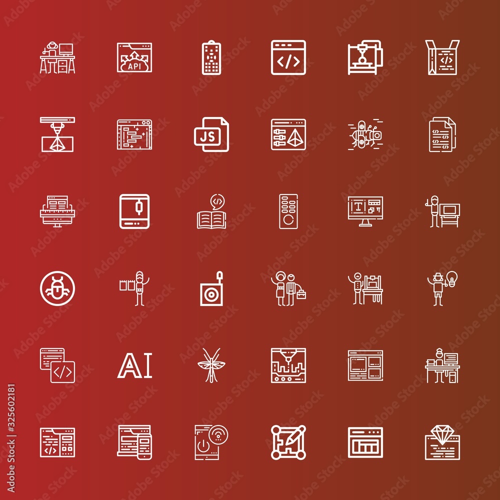 Editable 36 program icons for web and mobile Editable 36 program icons for web and mobile