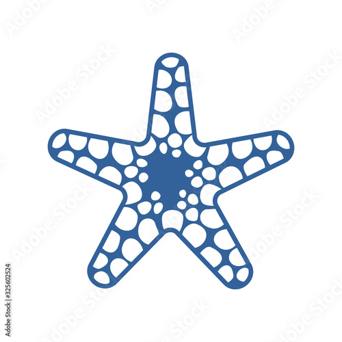 Sea starfish vector single icon, separate isolated illustration. Ocean and sea wild life. Underwater mollusk animal
