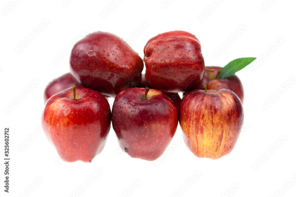 Obraz premium Red apples isolated on white background.