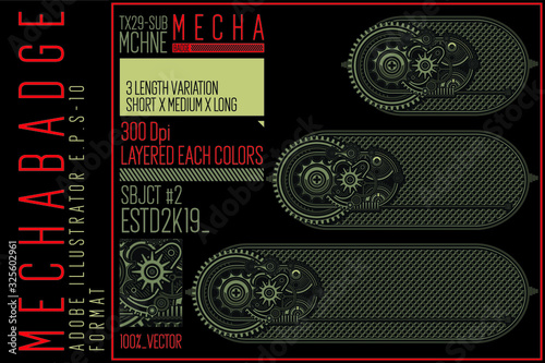 MECHA badge are applicable for using on poster banner, banner, badges and other creative applications