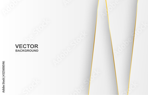 Abstract. geometric shape white-gold background ,light and shadow .Vector.