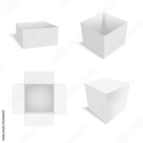 Blank opened paper or cardboard box packing. Vector. © Azad Mammedli