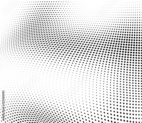 Abstract half-tone texture. Black and white chaotic background of dots