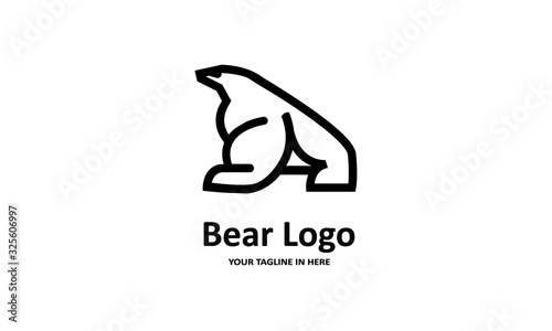 The flat bear logo concept is perfect for business, technology, contractor and housing symbols, health,sport, restaurants, education 