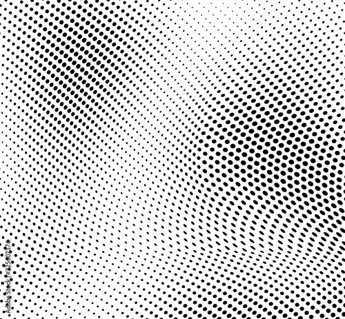 Abstract half-tone texture. Black and white chaotic background of dots