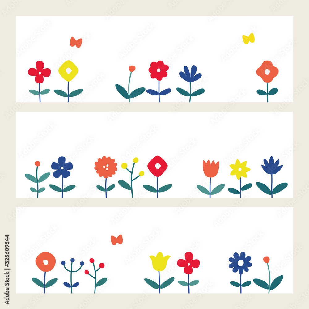 花草花手描き北欧背景stock Vector Adobe Stock