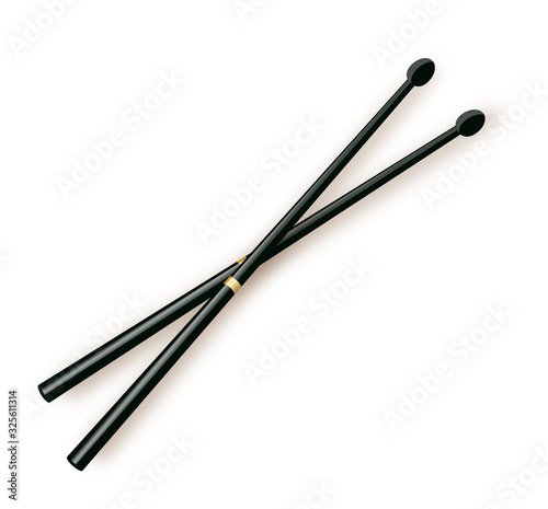 Drumsticks vector for rock band concept in black and white