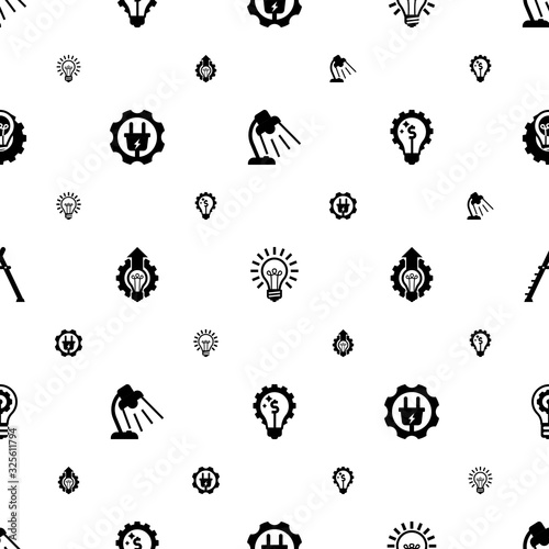 bulb icons pattern seamless. Included editable filled Table lamp, Idea, Electrical service, Innovation business, Marketing solutions, stepladder icons. bulb icons for web and mobile.