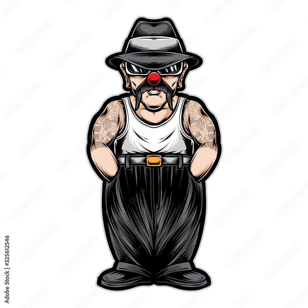 gangster chicano clown vector logo Векторный объект Stock | Adobe Stock