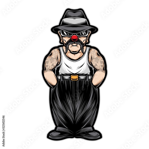 gangster chicano clown vector logo photo