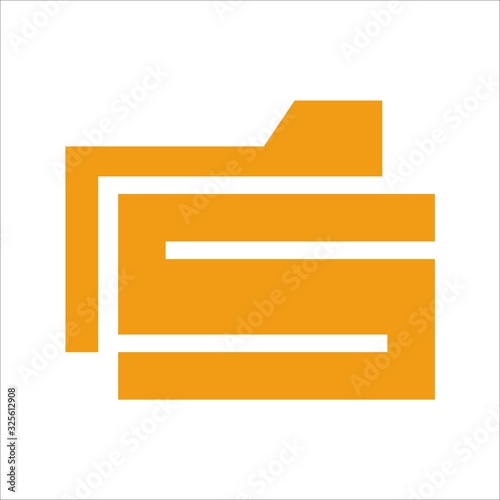 Letter S with shape folder design logo icon symbol vector