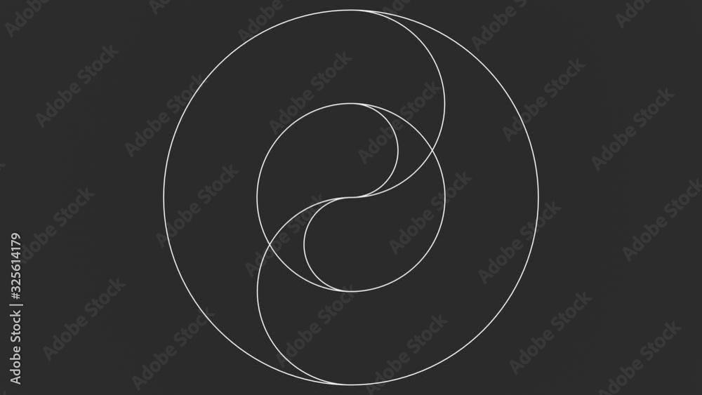 Ying & Yang Symbol - 3D Animation, Hintergrund schwarz Ying & Yang Symbol - 3D Animation, Hintergrund schwarz