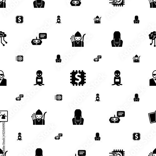 face icons pattern seamless. Included editable filled archer, Blended Learning, Machine learning, Chat Bot, alien, businesswoman, security icons. face icons for web and mobile.
