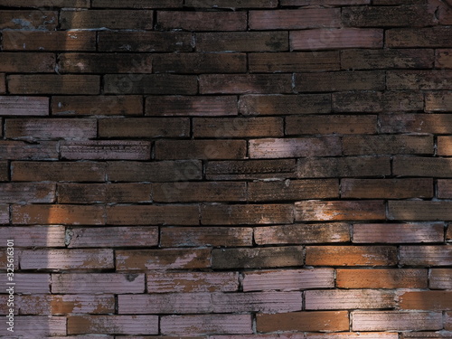 Brick wall background picture, gray-black tone
