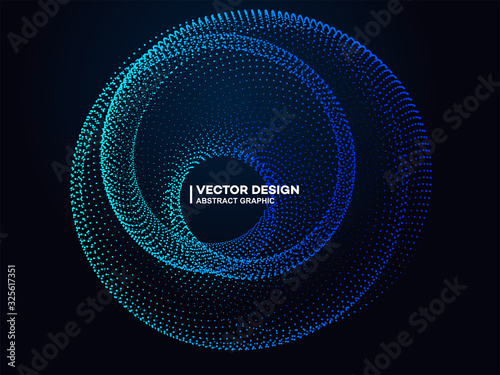 The ring formed by glowing particles, future technology concepts, the meaning of computers and the Internet, artificial intelligence and big data