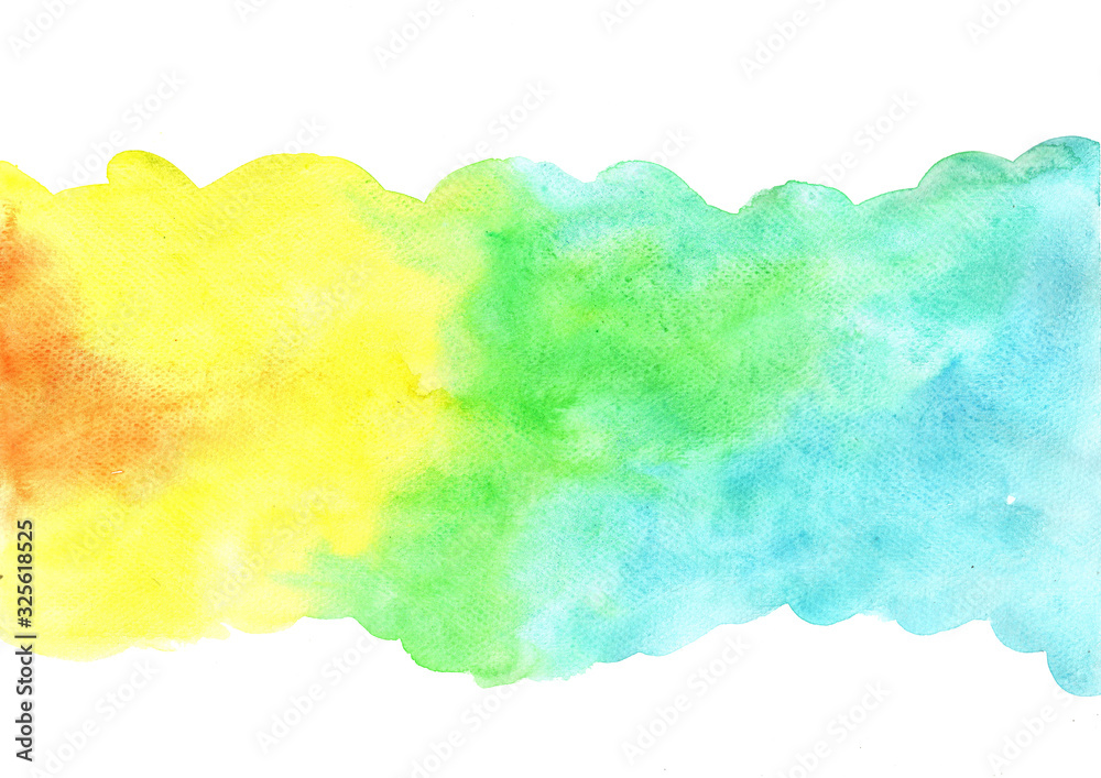Abstract summer rainbow watercolor painting background for decoration on summer holiday events and LGBT artwork.
