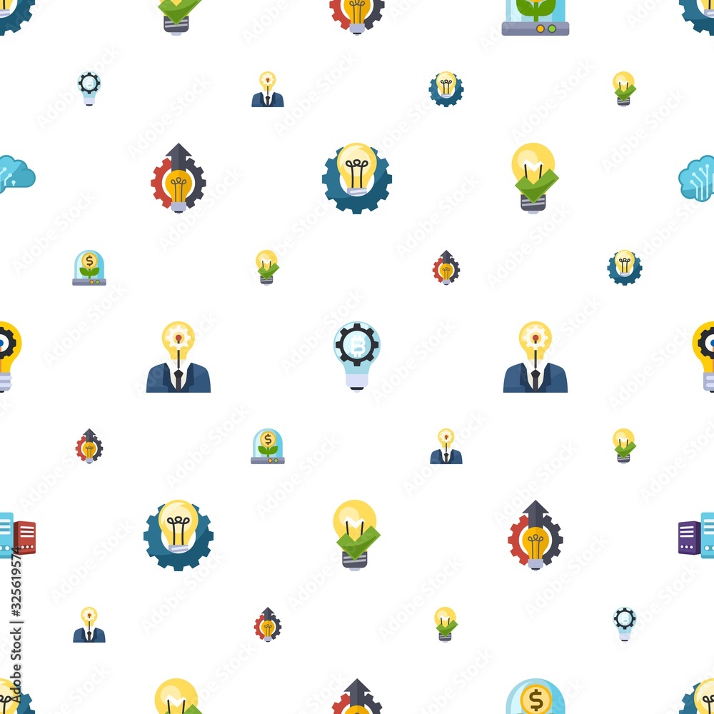 innovation icons pattern seamless. Included editable flat Creative process, fintech innovation, Business incubator, Innovation business icons. icons for web and mobile.