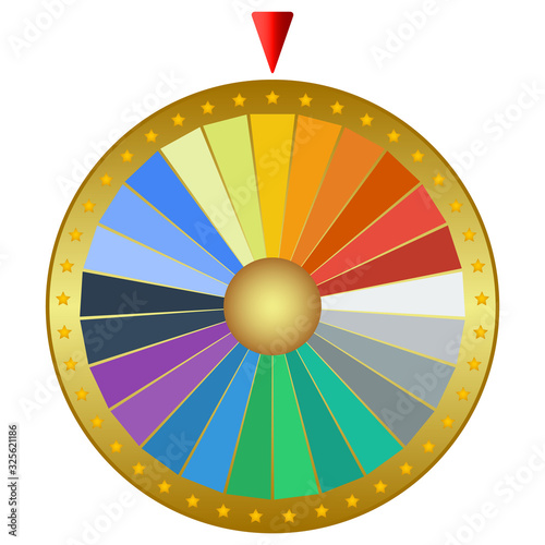 Prize wheel of fortune isolated on a white background. Casino machine design, vector illustration