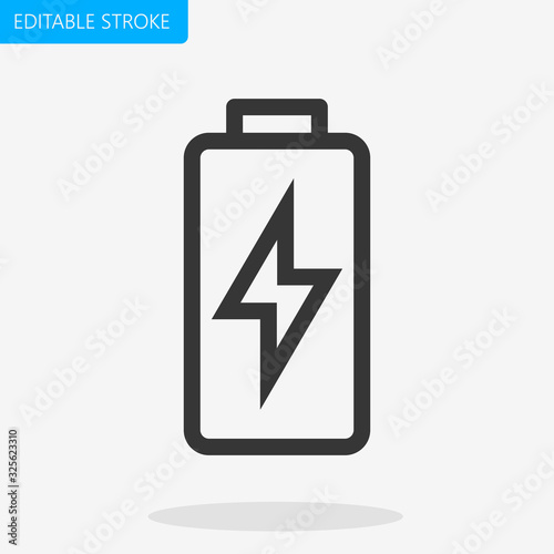 Battery Icon Vector Editable Stroke Pixel Perfect