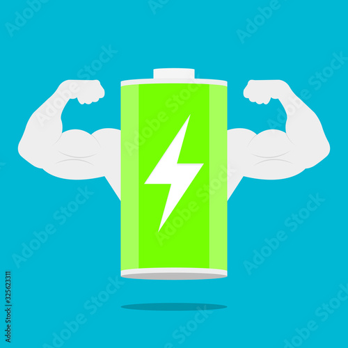 Full Battery Strong Power Arms Illustration