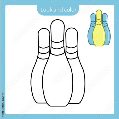 Coloring page outline of skittles toy with example.