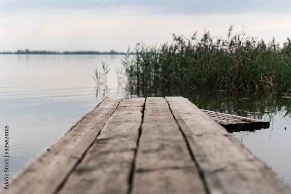 Fototapeta premium wooden pier on the lake