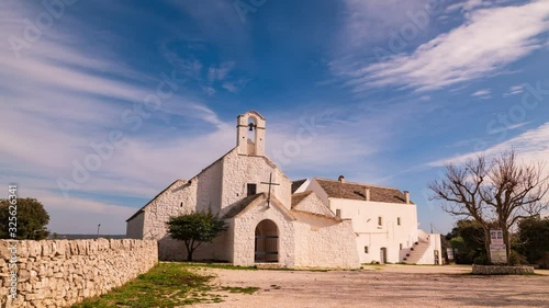 Abbey Church of St. Mary Barsento . Noci. Puglia, Italy.  Time-lapse.