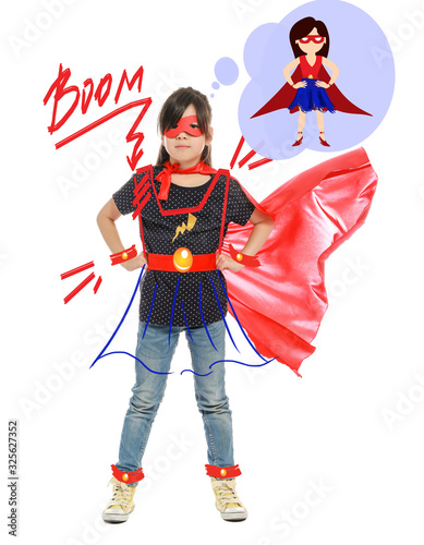 Cute little girl dressed as...
