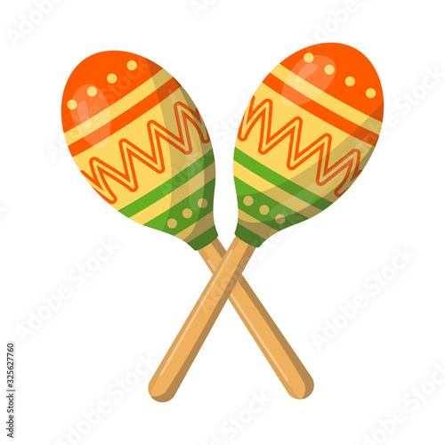 Vector illustration of maraca and instrument sign. Graphic of maraca and maracas stock symbol for web.