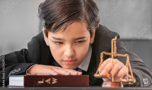 Little lawyer with scales o...
