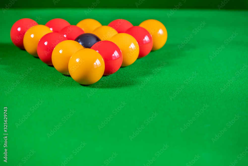 Red And Yellow Pool Set Up In The