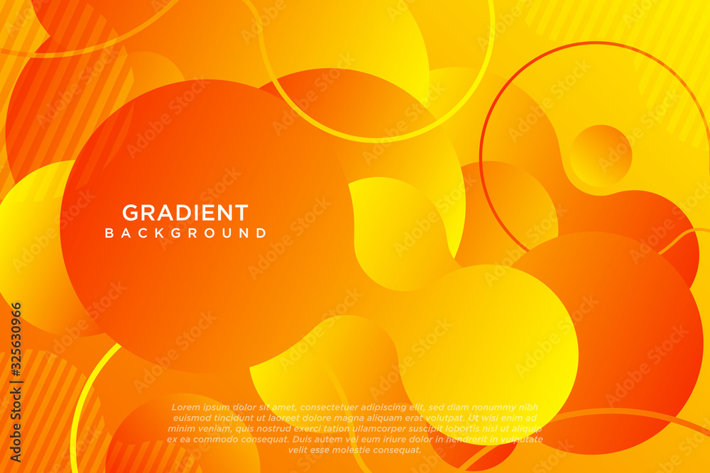 Colorful Gradient Fluid Liquid Geometric Dynamic Shape Background Orange and yellow vector. Fluid gradient elements for minimal banner, logo, social post. vector eps 10