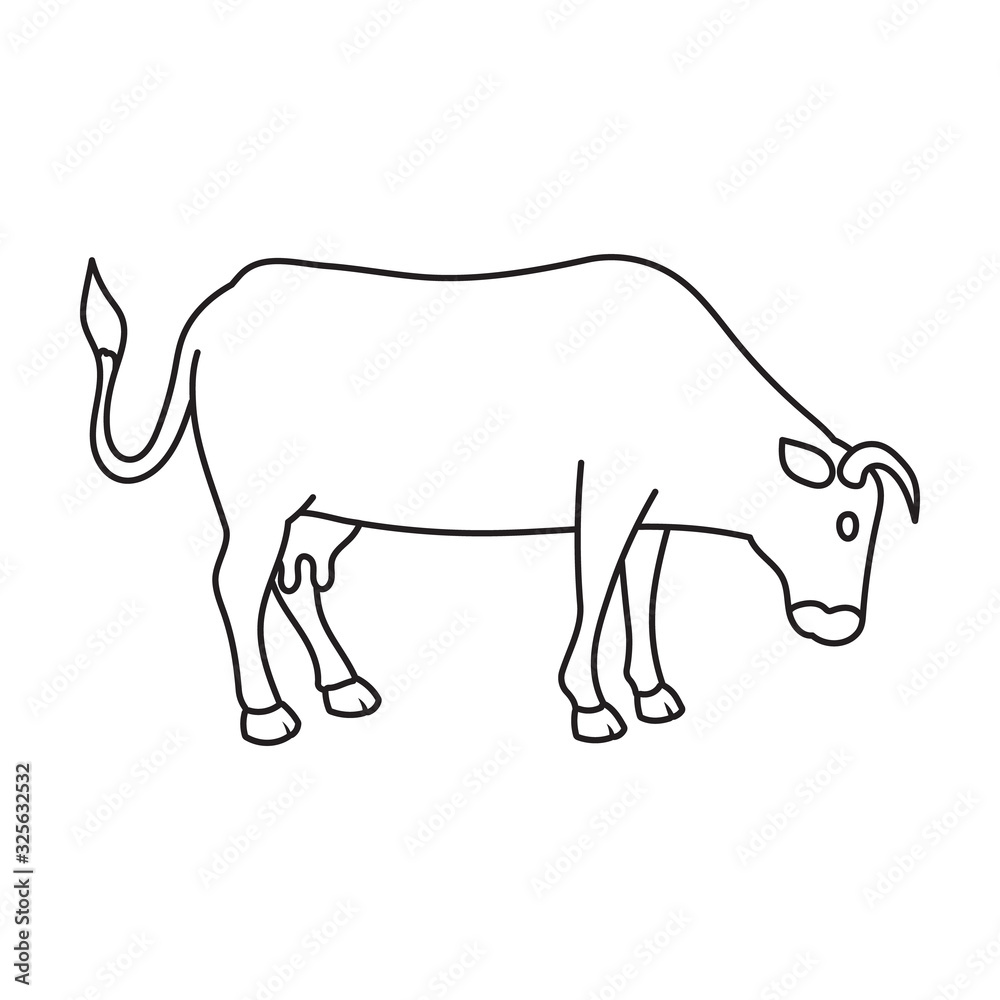 Cow of animal vector icon.Outline vector icon isolated on white background cow of animal. Cow of animal vector icon.Outline vector icon isolated on white background cow of animal.