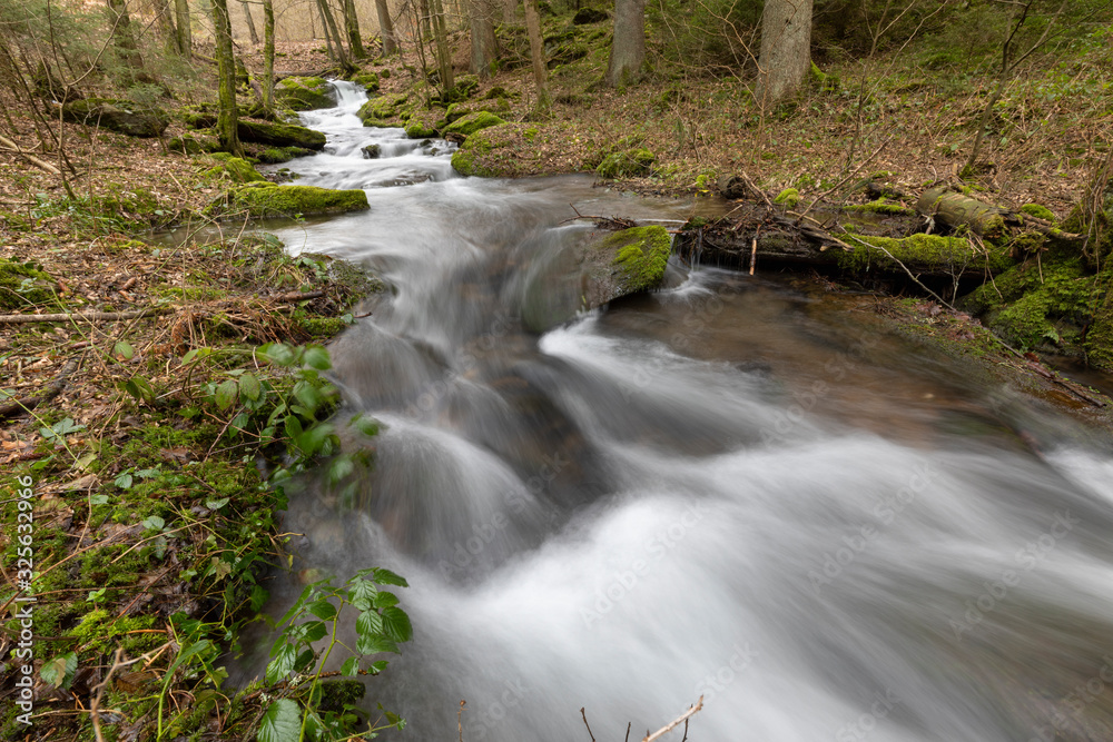 Bach im Wald mit Wasserfall