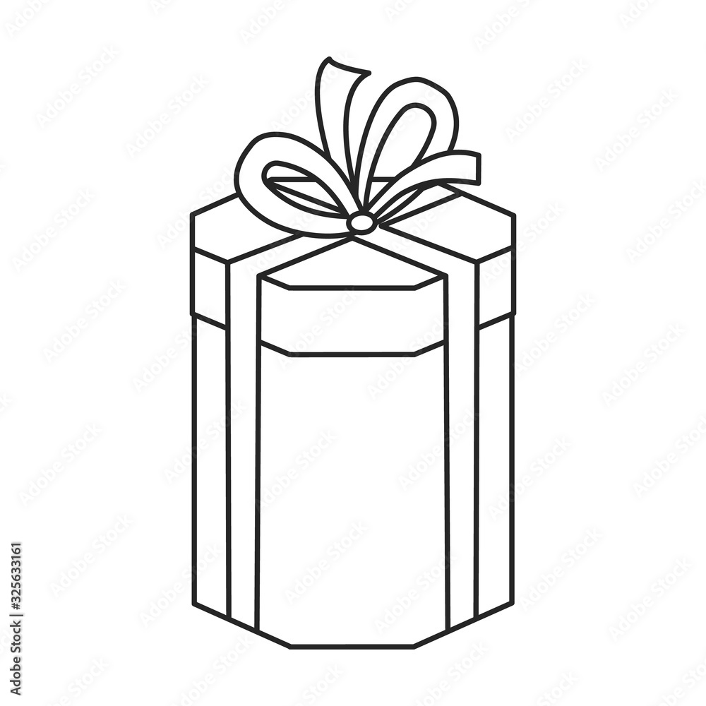 Gift box vector icon.Outline vector icon isolated on white background gift box. Gift box vector icon.Outline vector icon isolated on white background gift box.