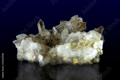 A cluster of brown Smoky Quartz crystals