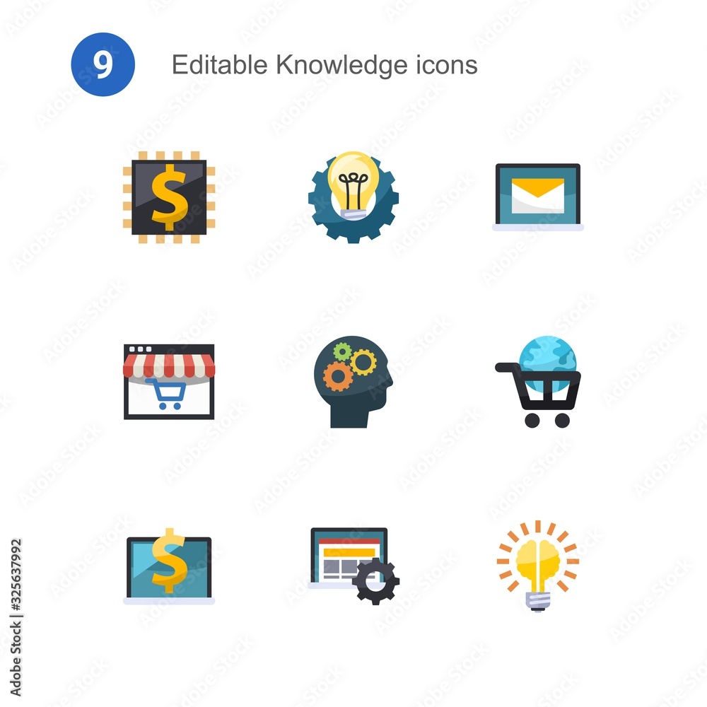 9 knowledge flat icons set isolated on . Icons set with Blended Learning, Creative process, Online library, Distance Learning, Cognitive Science, eLearning, Computer-Based Training icons. 9 knowledge flat icons set isolated on . Icons set with Blended Learning, Creative process, Online library, Distance Learning, Cognitive Science, eLearning, Computer-Based Training icons.
