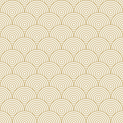 Canvas schilderij Japanse stijl patronen Gouden golvenpatroon met luxe lijnen  © Strawberry Blossom