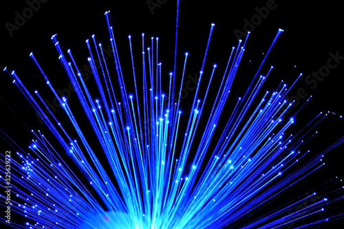Abstract light of fiber optics 
