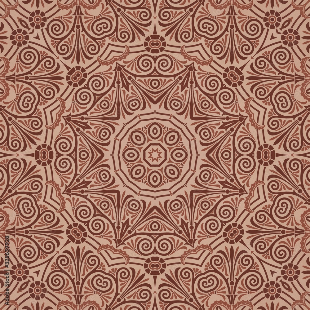 Fototapeta premium Art Deco Pattern Tile In Brown Colors