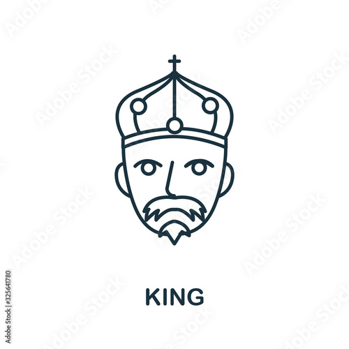 King icon from russia collection. Simple line King icon for templates, web design and infographics