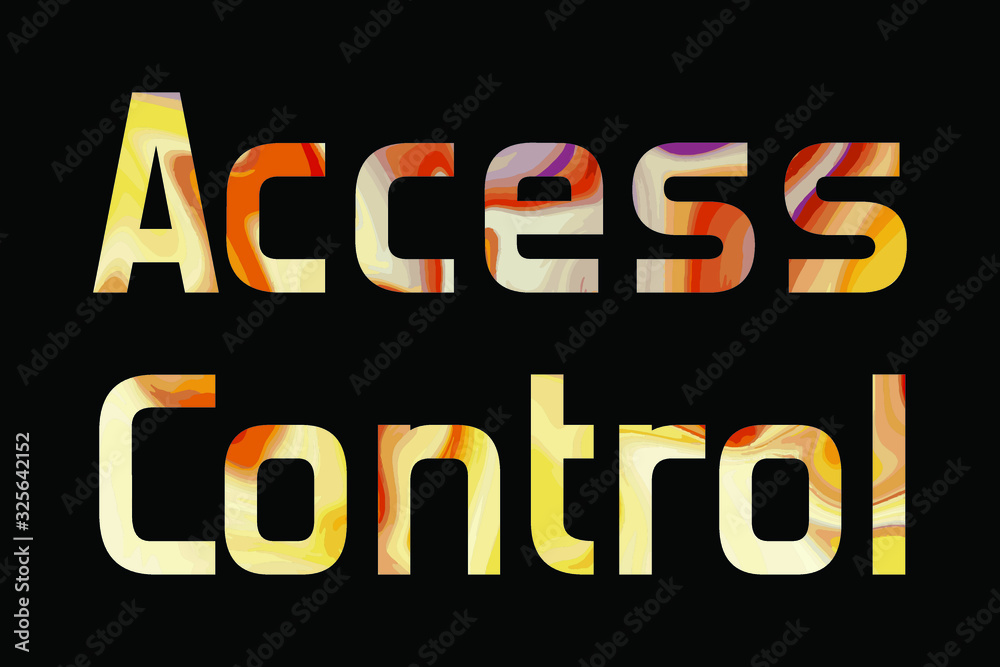Access control Colorful isolated vector saying