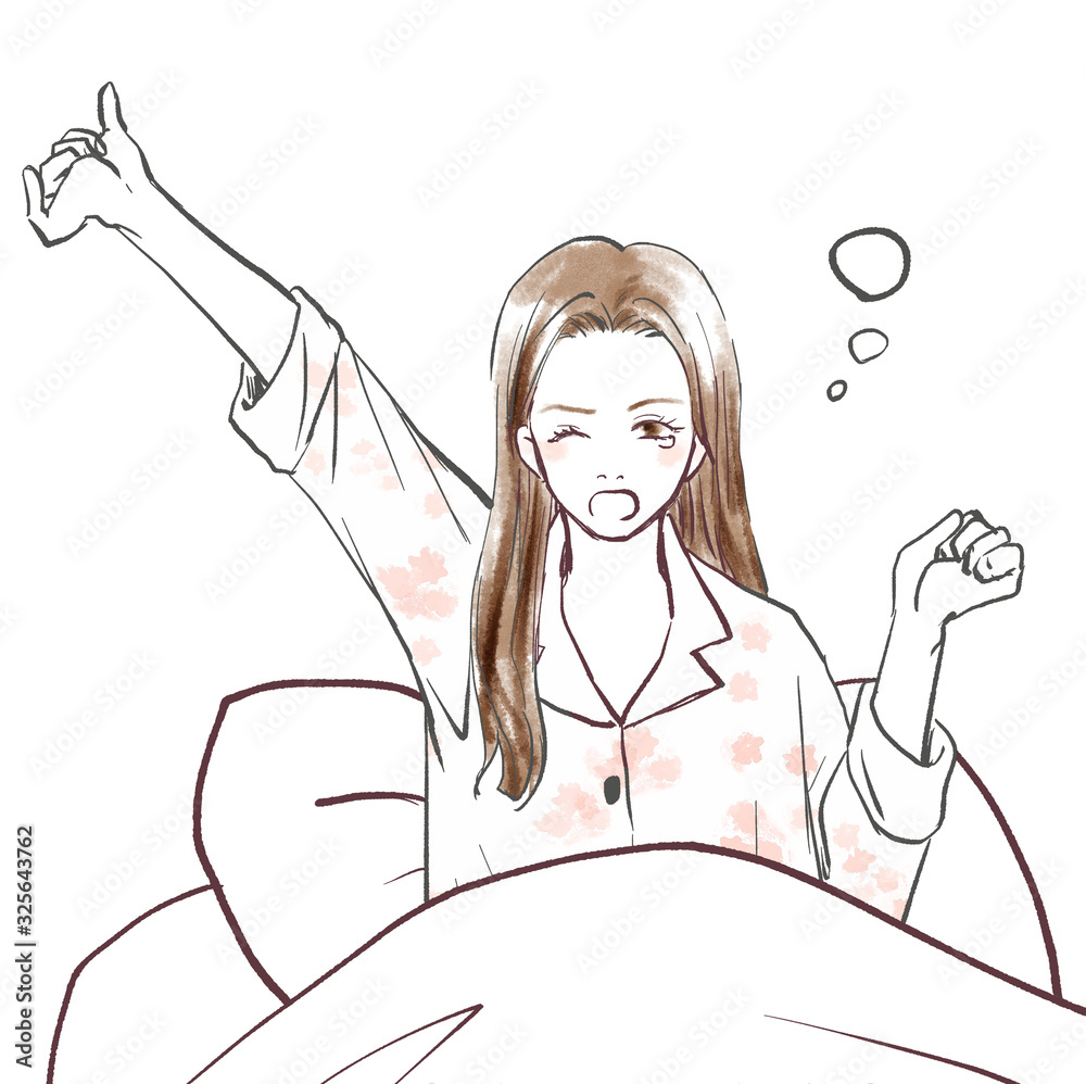 Obraz 女性 起床 あくび