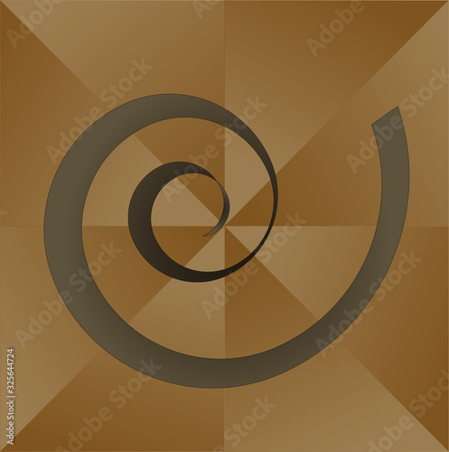 small spiral extending into the distance on a colored 