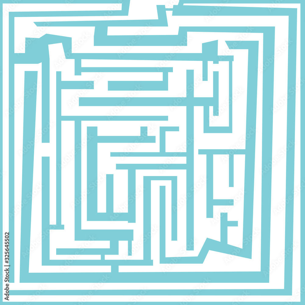 blue real rectangular labyrinth with exit